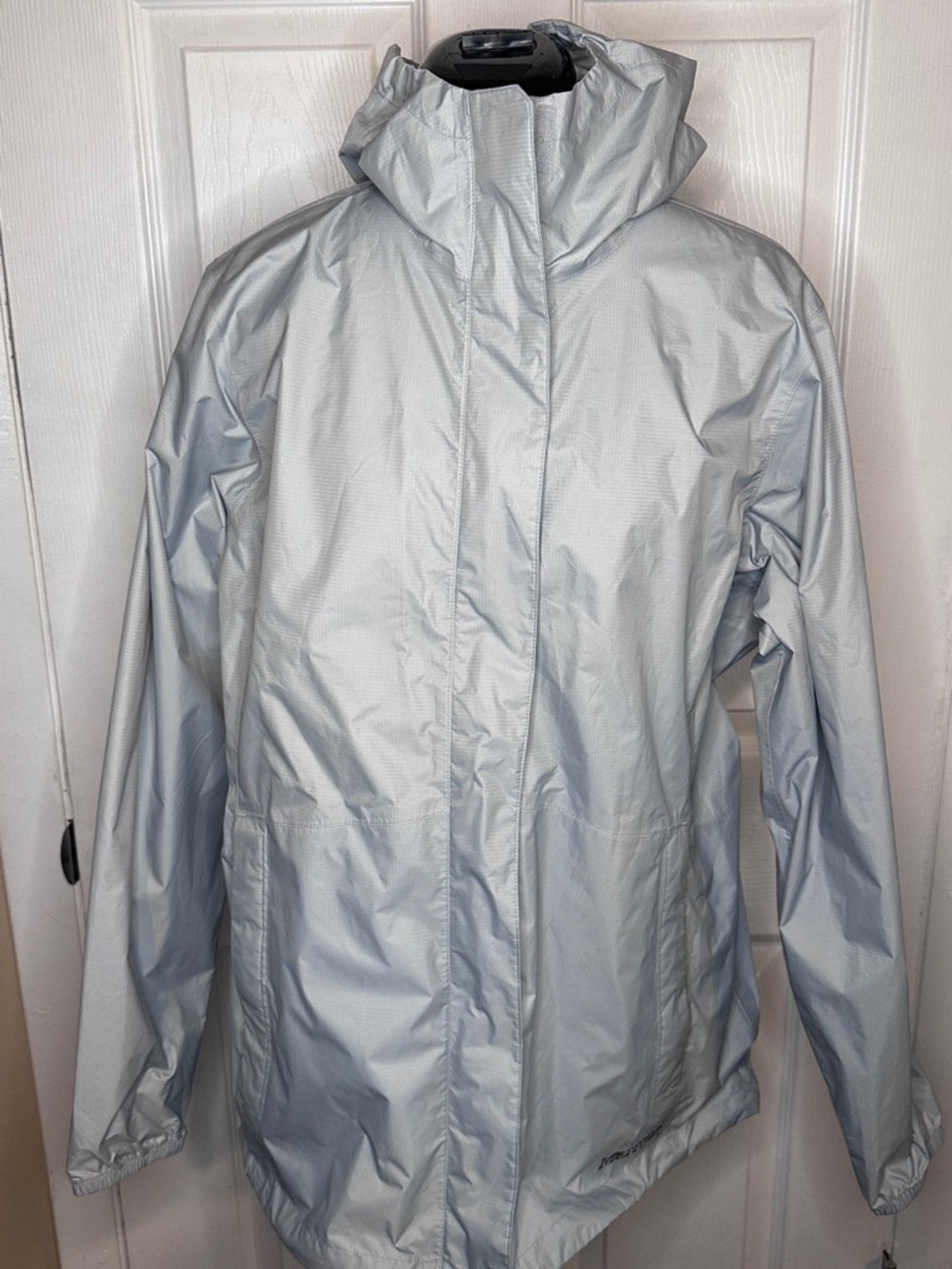Marmot Light Gray Hooded Unlined Waterproof Jacket